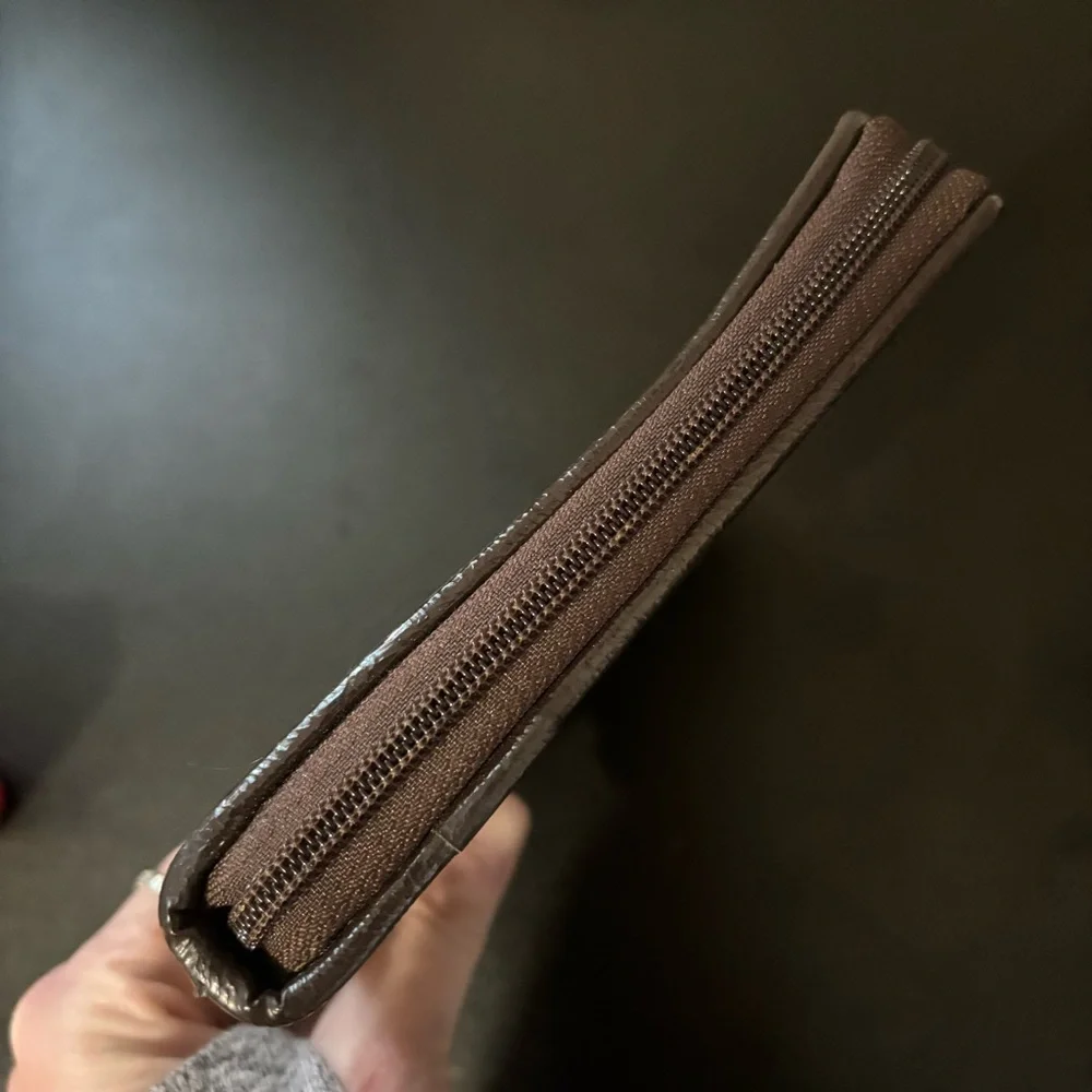 Coach Tan and Brown Monogram Zip iPad eReader Zippered Case Wallet - Picture 8 of 10